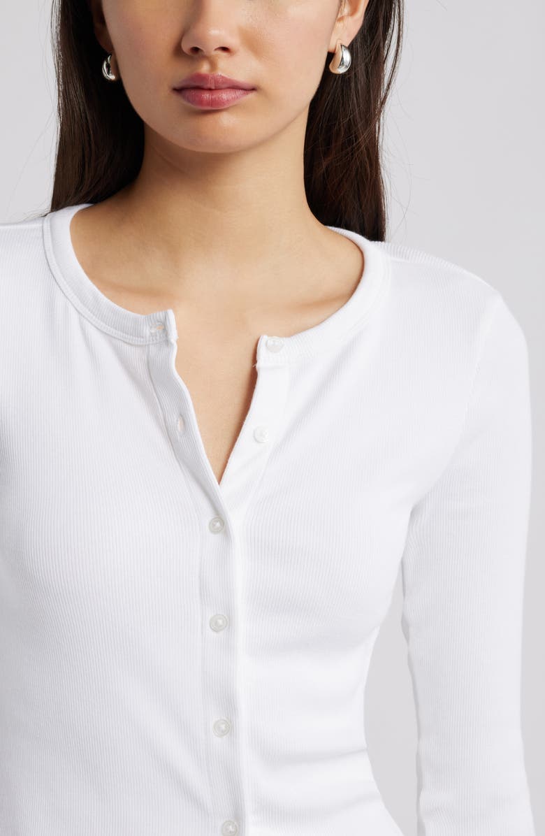 Open Edit Long Sleeve Rib Cardigan, Alternate, color, White
