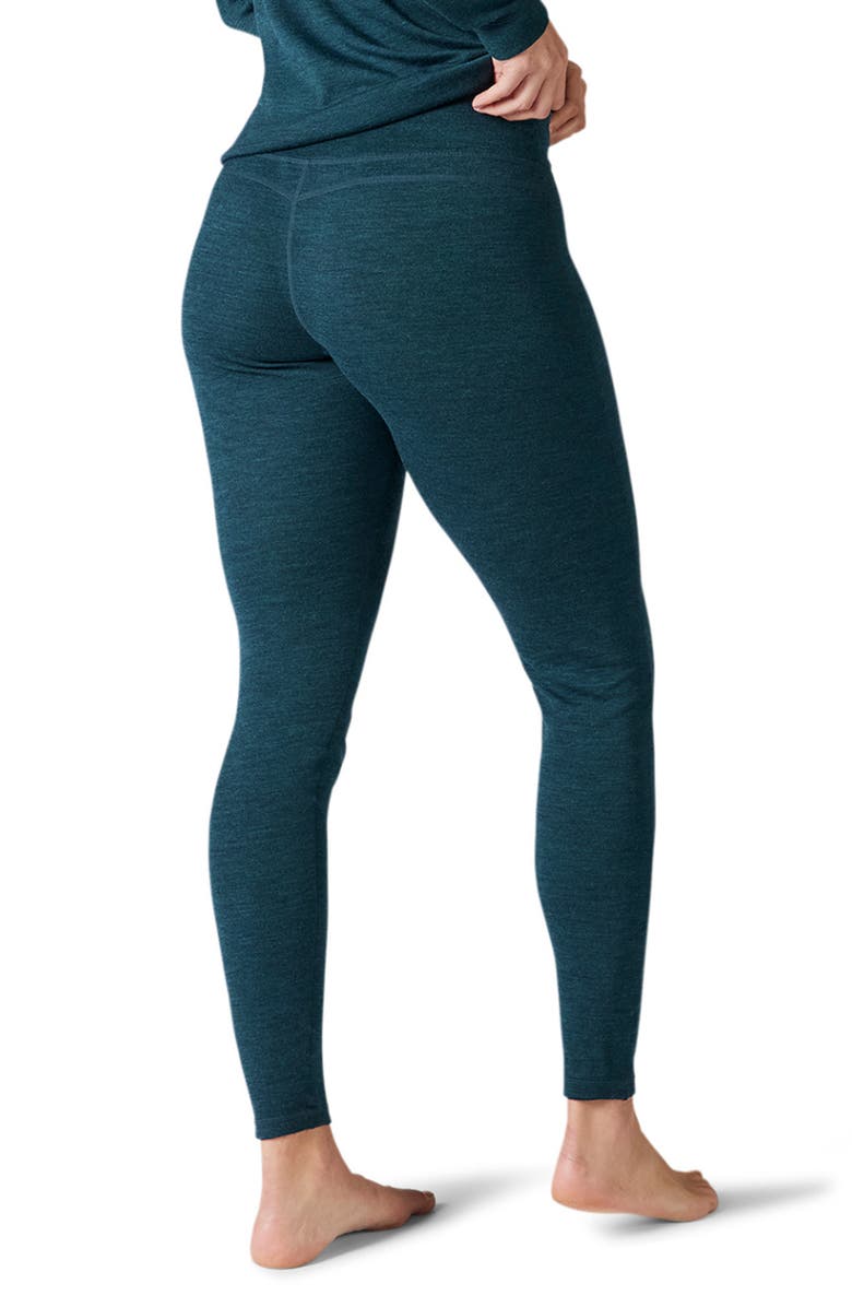 Smartwool Classic Merino Wool Thermal Leggings, Alternate, color, Twilight Blue Heather