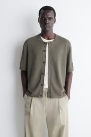 COS Bouclé-knit Short-sleeved Cardigan
