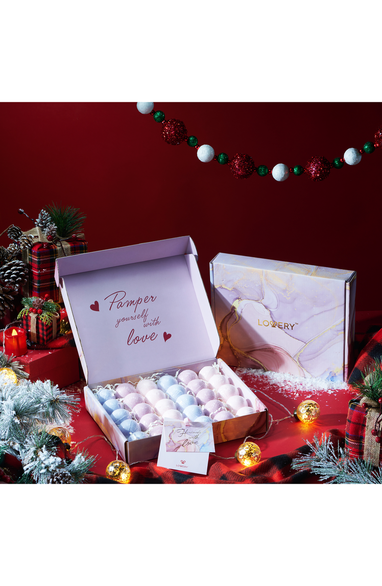 Lovery 30-Piece Handmade Bath Bombs Gift Set, Alternate, color, Cherry Blossom/Vanilla/Jasmine