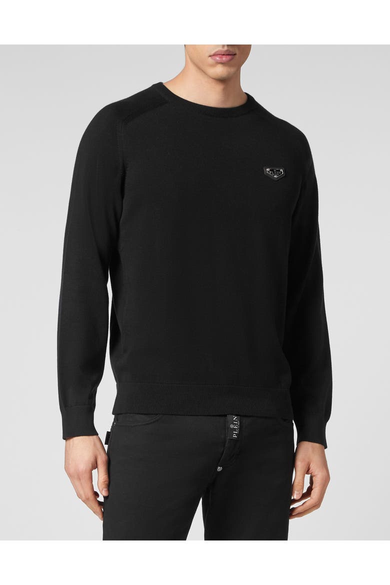 Pullover Round Neck Ls Men, Main, color, black