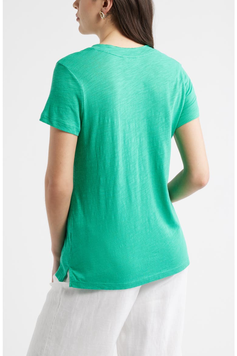 Cotton & Modal V-Neck T-Shirt, Alternate, color, GREEN EASE