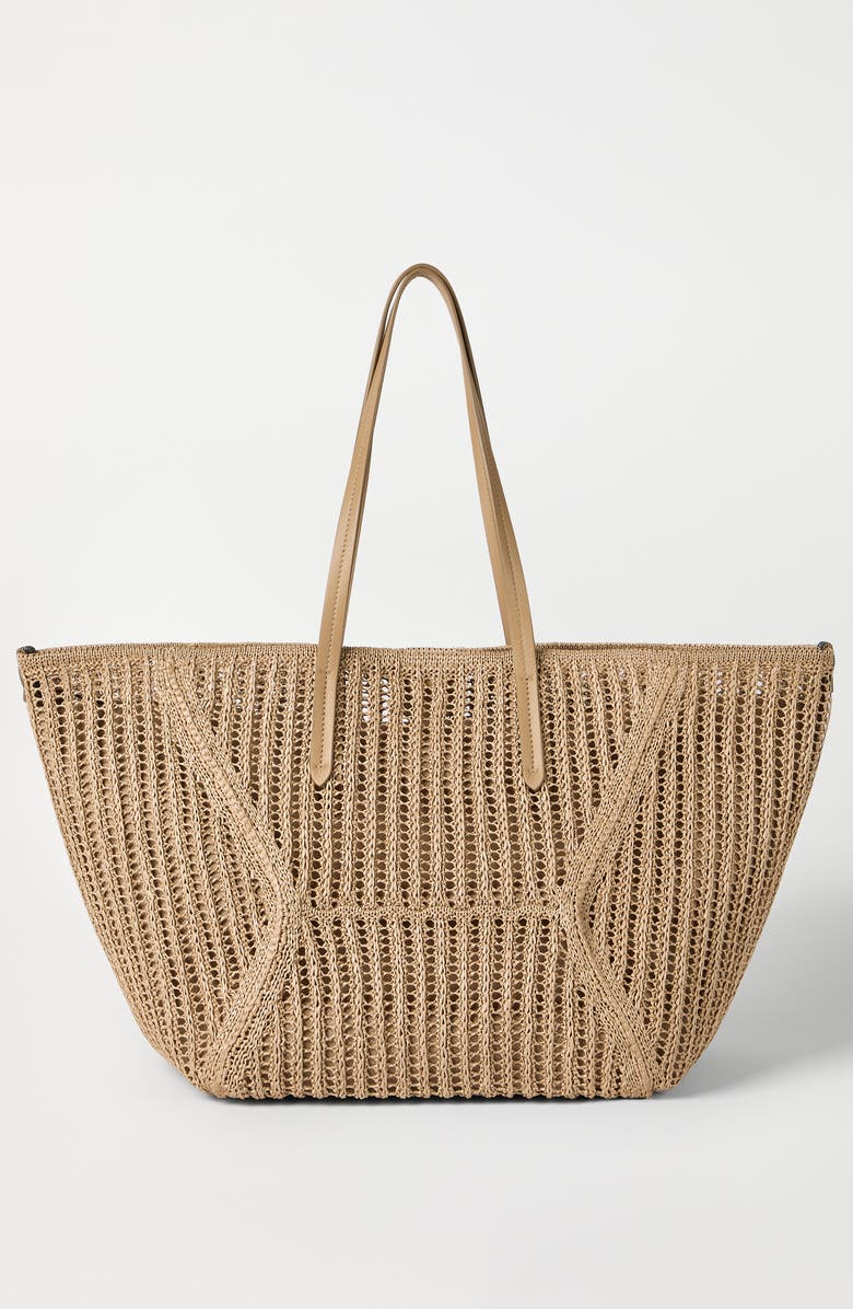 Brunello Cucinelli Techno raffia BC Duo bag, Alternate, color, Rope