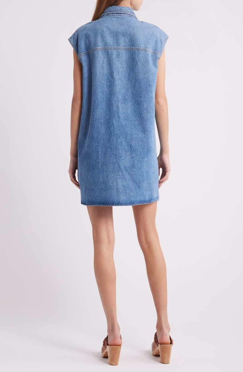 FRAME The Sleeveless Denim Mini Shirtdress, Alternate, color, Method