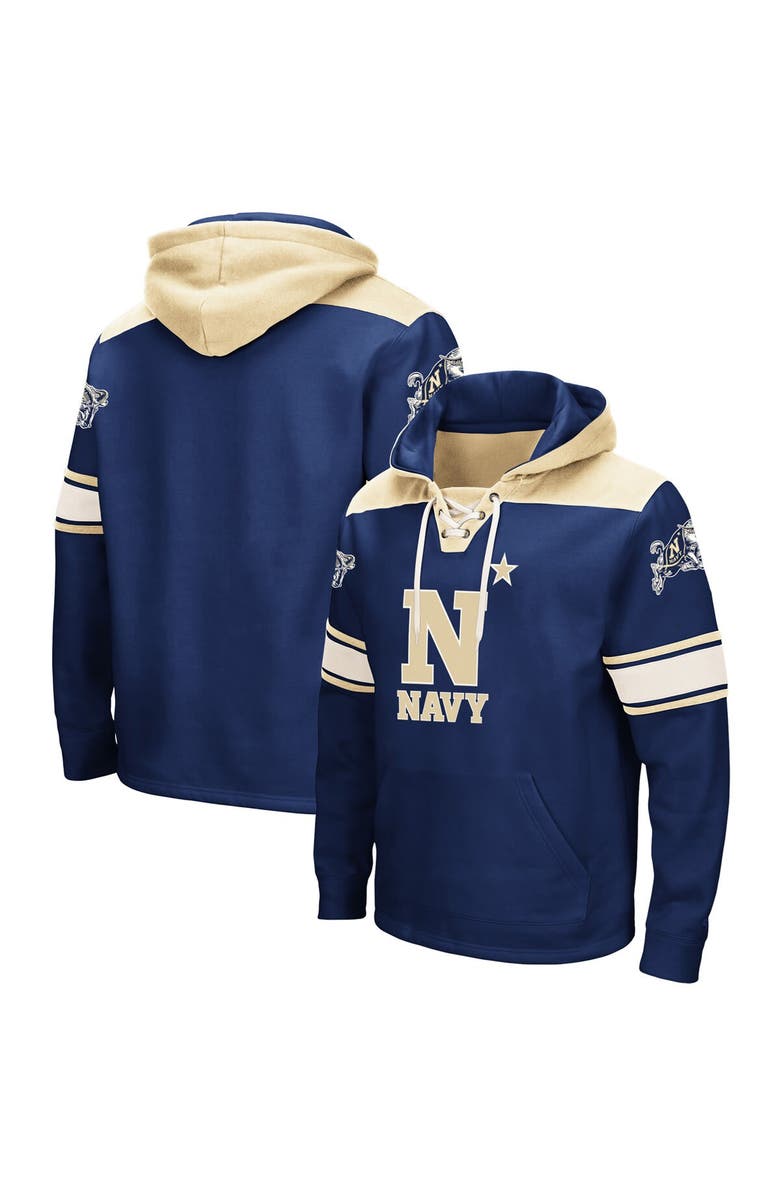 COLOSSEUM Men's Colosseum Navy Navy Midshipmen 2.0 Lace-Up Pullover Hoodie, Main, color, Navy
