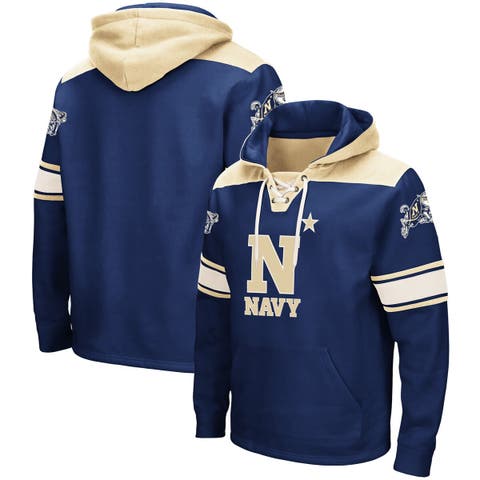 Men's Colosseum Navy Navy Midshipmen 2.0 Lace-Up Pullover Hoodie