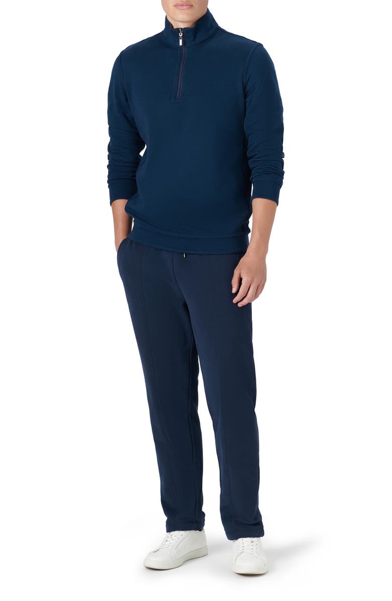Bugatchi Reversible Knit Quarter Zip Pullover, Alternate, color, Navy