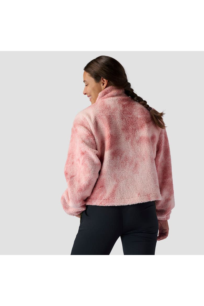 Printed Mid Pile Fleece 1/4 Zip Pullover - Women's, Alternate, color, Pink Cloud Prink