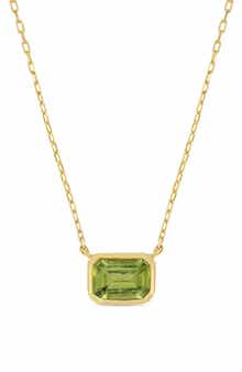14k Gold Peridot Pendant Necklace
