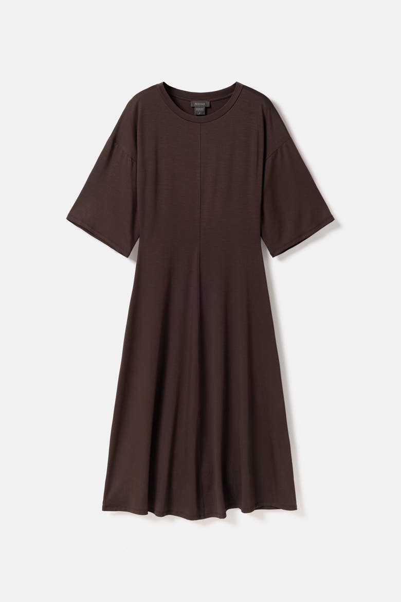 Gertie Relaxed Jersey Midi Dress, Alternate, color, Ganache