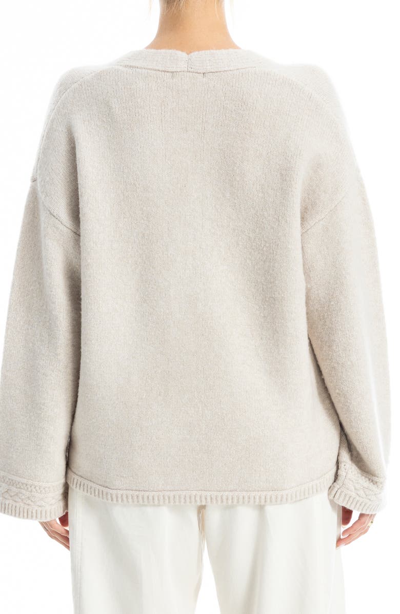 MAX STUDIO V-Neck Cardigan, Alternate, color, Heather Oat