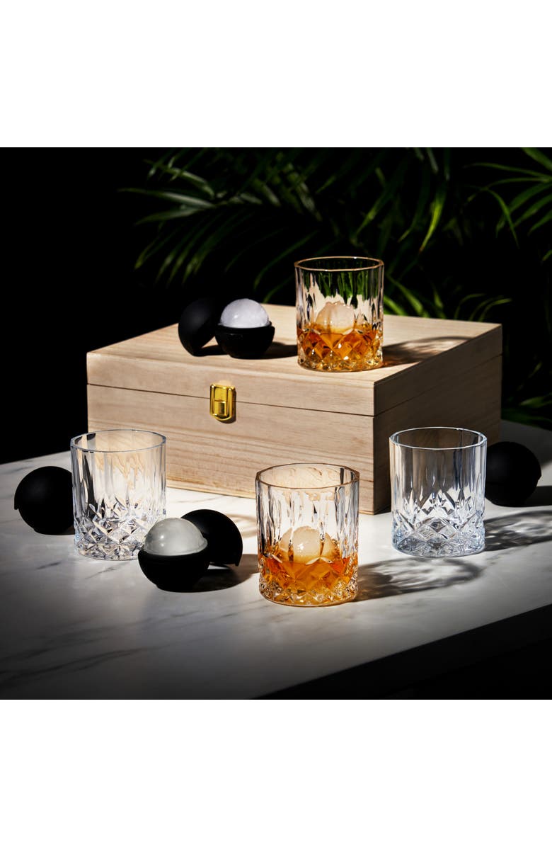 Viski Admiral 8-Piece Crystal Tumbler & Ice Sphere Box Set, Alternate, color, 