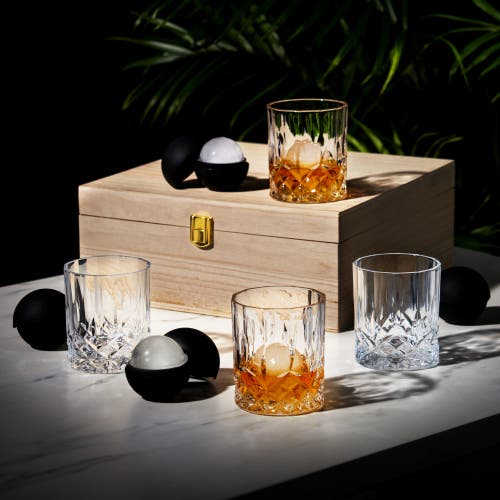 Viski Admiral 8-piece Crystal Tumbler & Ice Sphere Box Set In Clear