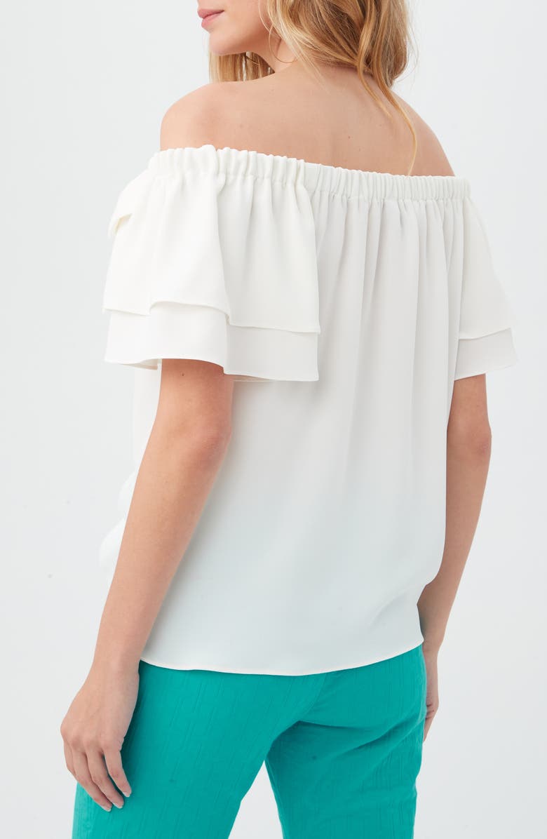 Trina Turk Silia Off the Shoulder Top, Alternate, color, Whitewash
