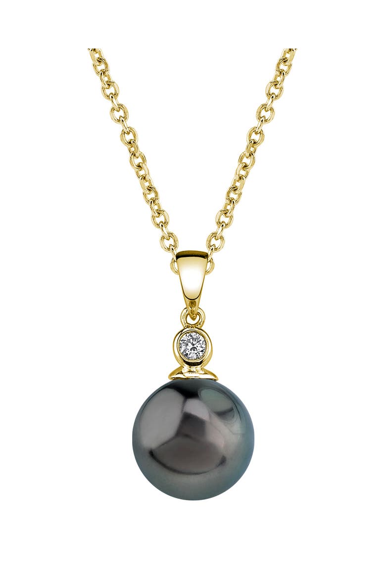 Tahitian South Sea Pearl & Diamond Michelle Pendant, Main, color, Yellow Gold
