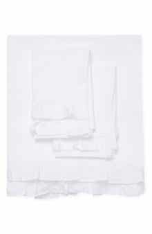 MELANGE HOME Percale Cotton Double Ruffle Sheet 2-Piece Set