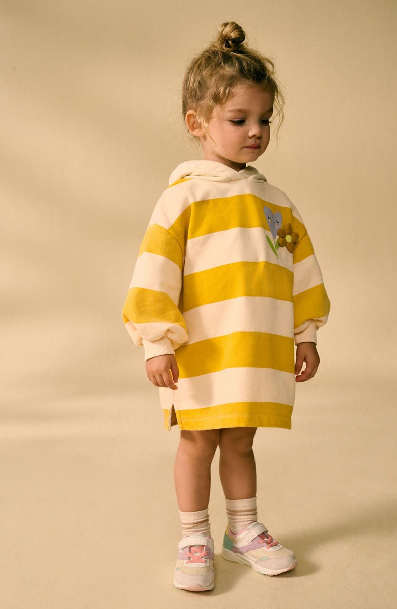 NEXT Kids' Stripe Hooded Long Sleeve Sweatshirt Dress, Alternate, color,