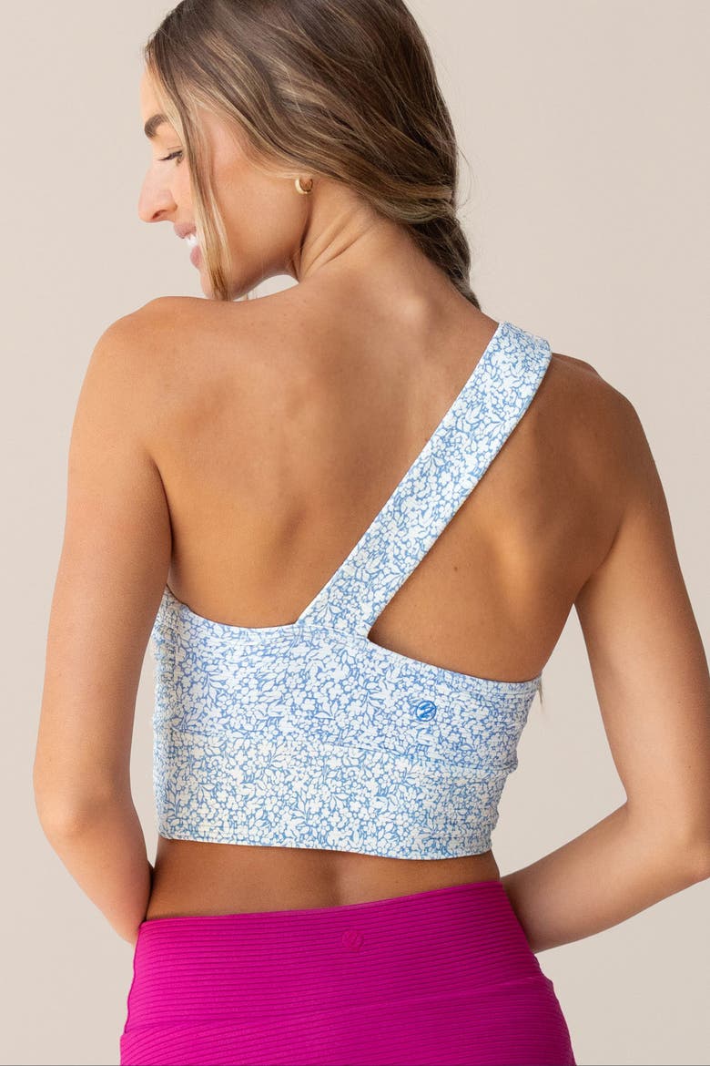 One Shoulder Crop Swim Top, Alternate, color, Kailani