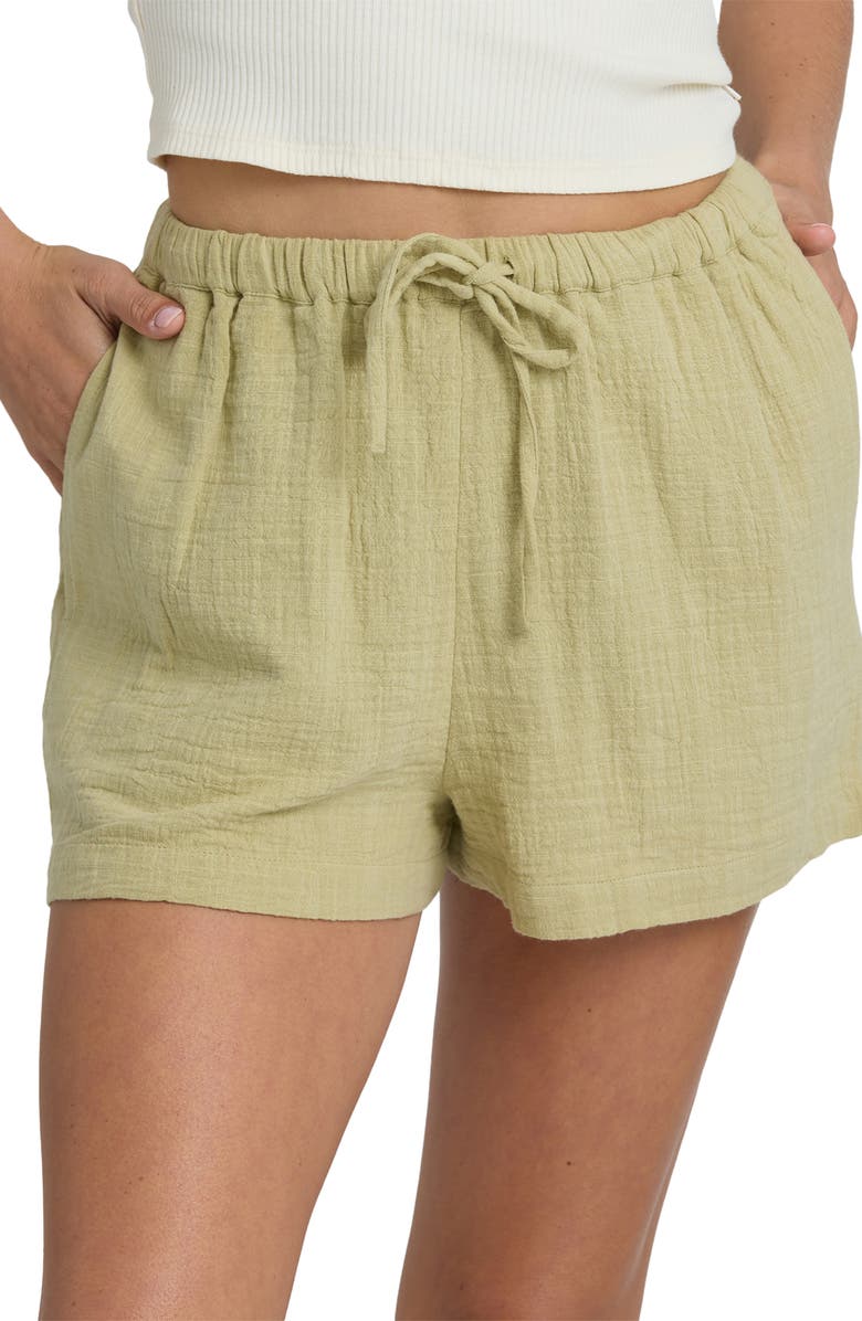 Billabong Wanderer Cotton Drawstring Shorts, Alternate, color, Cactus