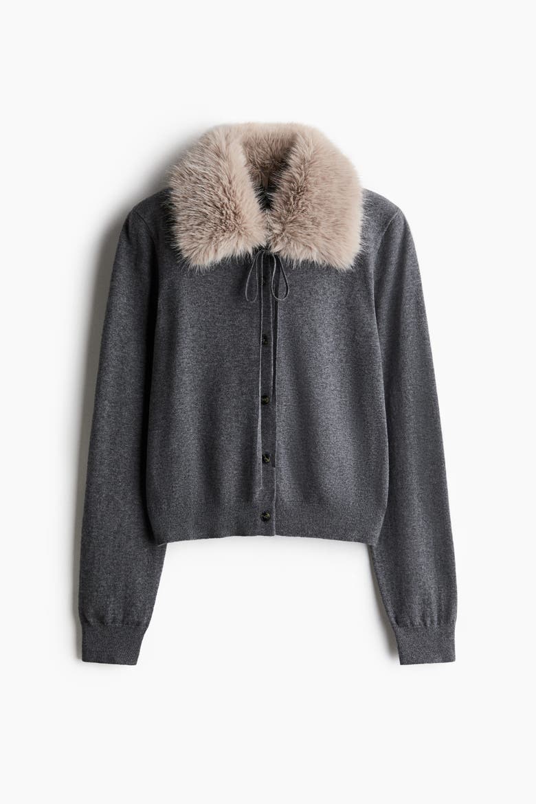 Collared Cardigan, Alternate, color, Dark gray