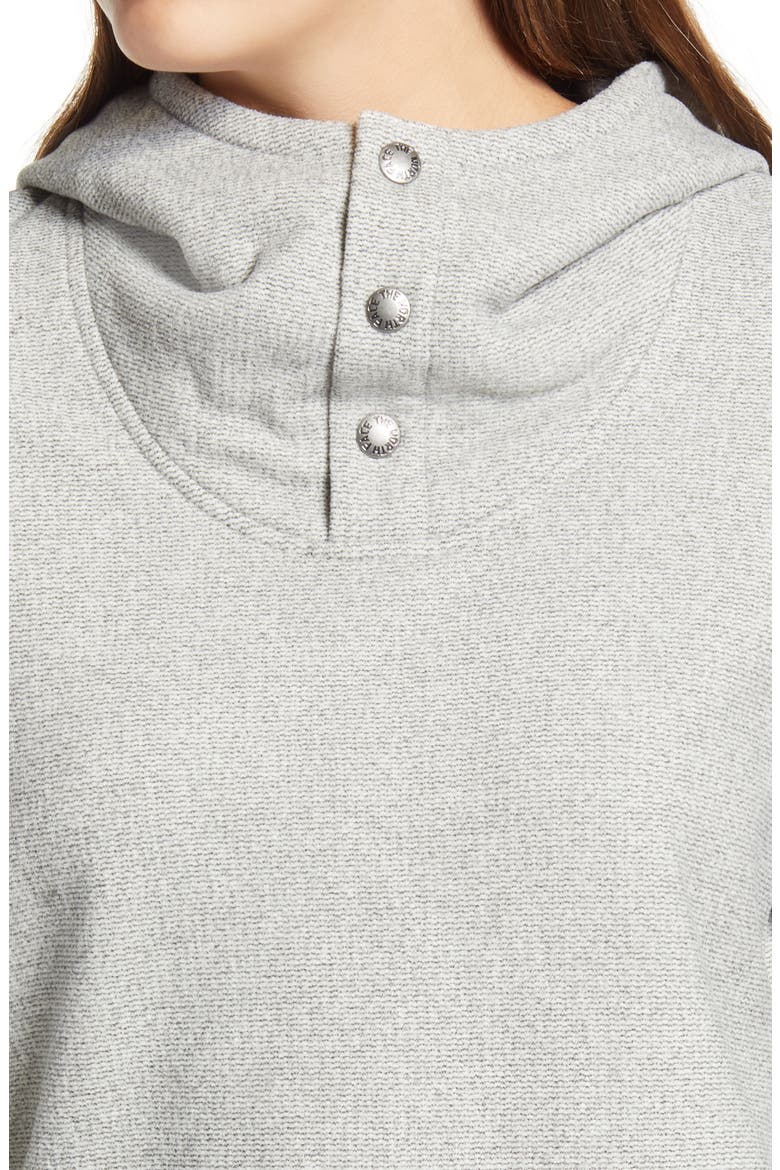 Knit Stitch Fleece Hoodie, Alternate, color, VINTAGE WHITE HEATHER