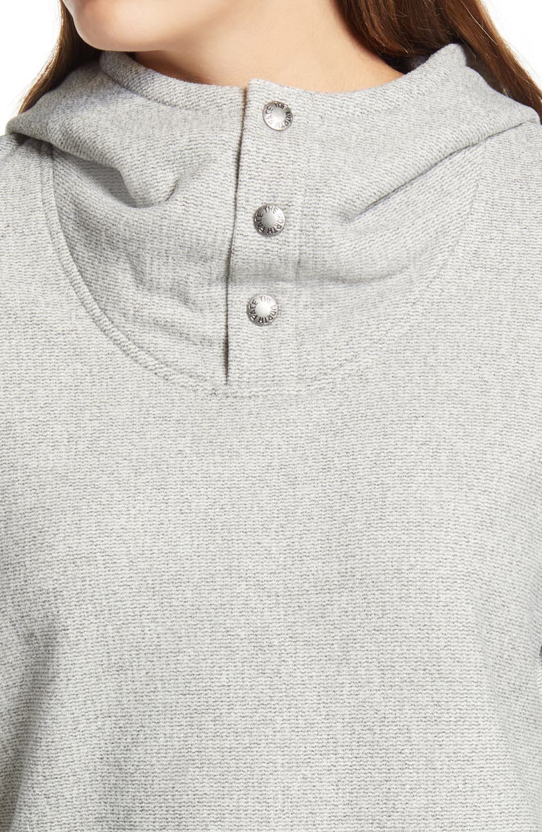 The North Face Knit Stitch Fleece Hoodie, Alternate, color, Vintage White Heather