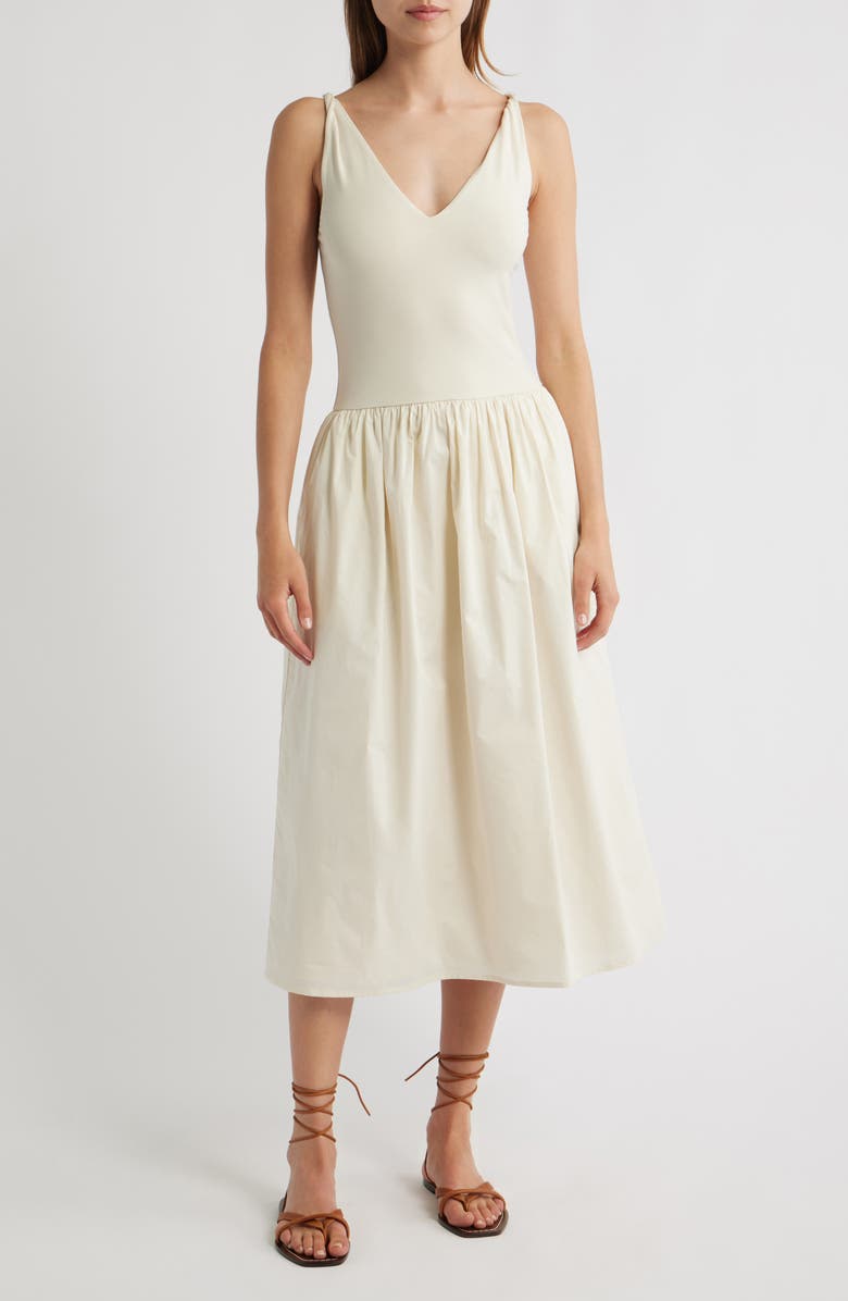 Rails Franca Twist Strap Sleeveless Midi Dress, Main, color, Ivory