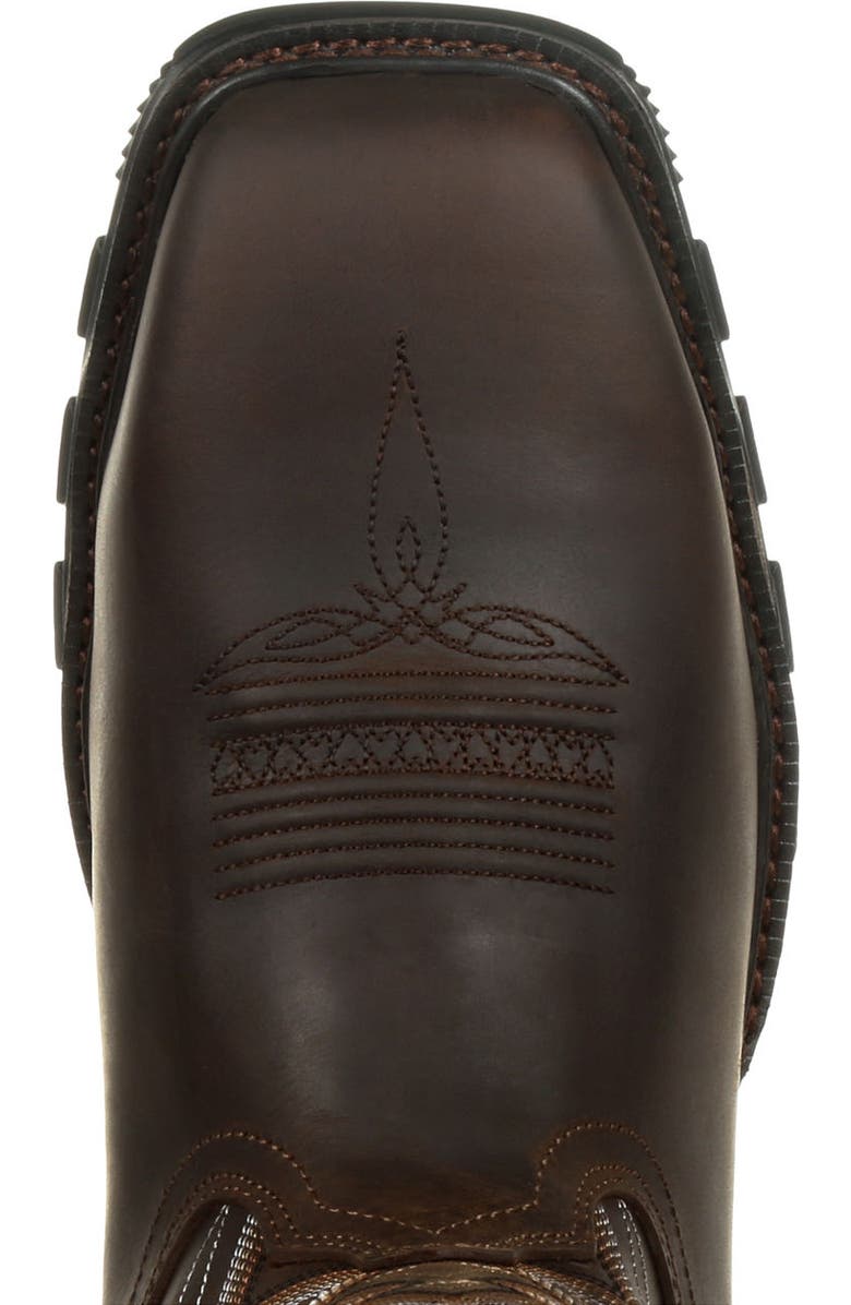 DURANGO Steel Toe Puncture Resistant Western Work Boot, Alternate, color, Nicotine Chocolate