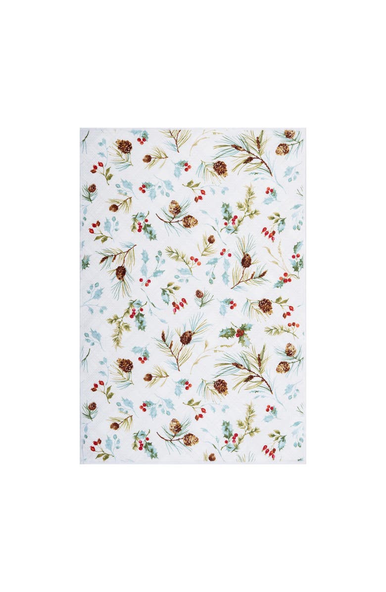 C&F Home Edith Festive Pinecone Botanical Holiday Christmas Dishtowel, Alternate, color, Green
