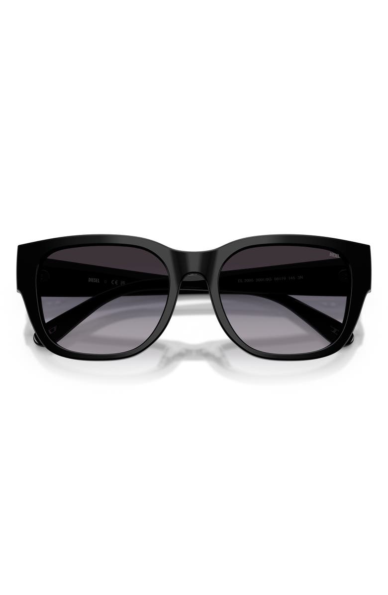 DIESEL<sup>®</sup> 53mm Square Sunglasses, Alternate, color, Shiny Black/ Grey Gradient
