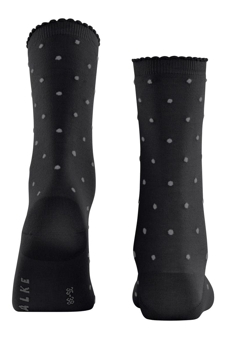 Spike Polka Dot Crew Socks, Alternate, color, BLACK