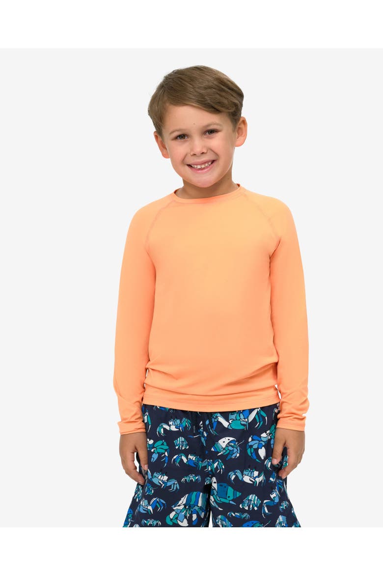 Kid's Long Sleeve Crew Neck Top for Sun and UV Protection, Main, color, Tangerine