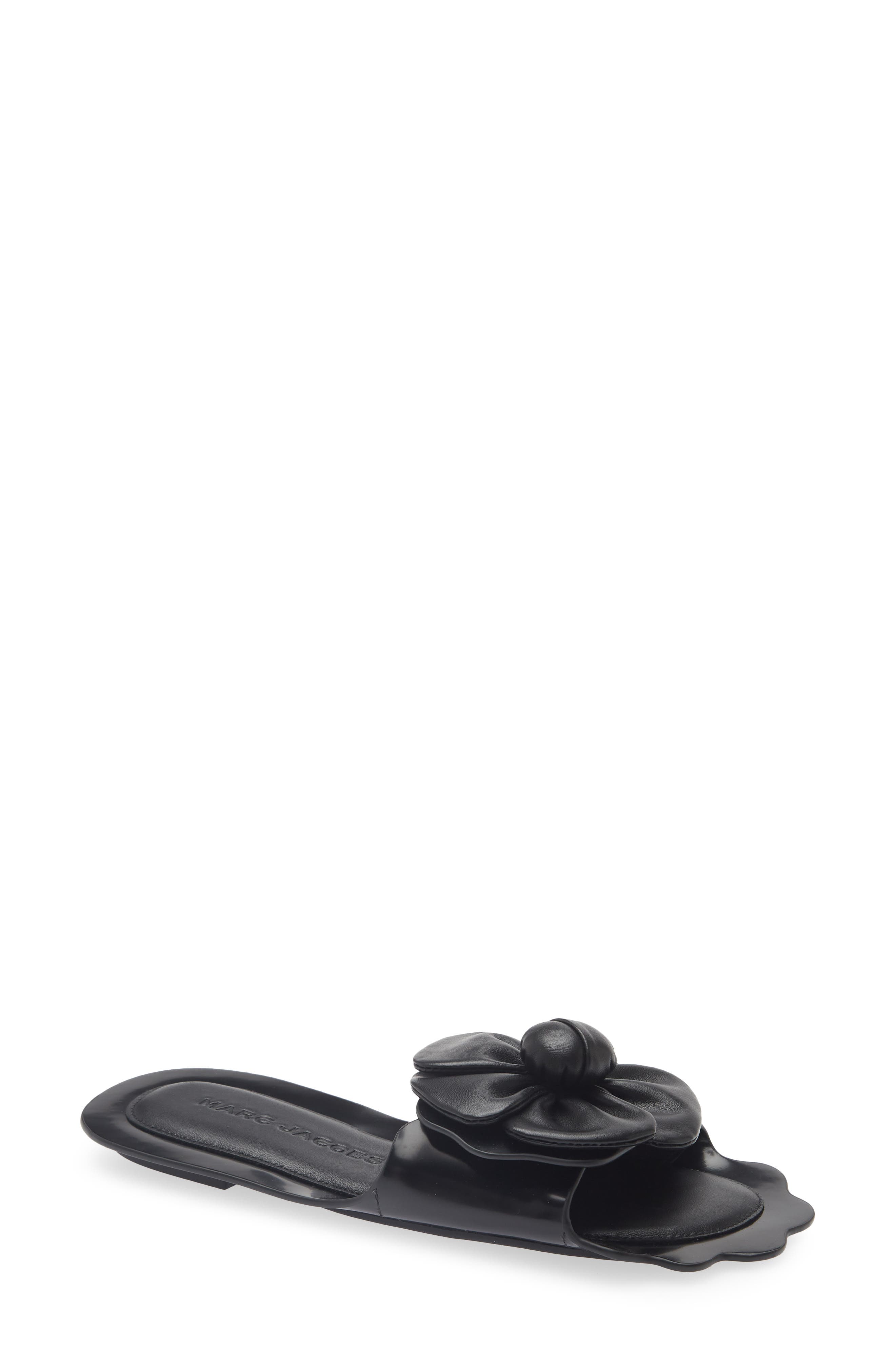 Marc Jacobs The Daisy Slide Sandal, Main, color, Black