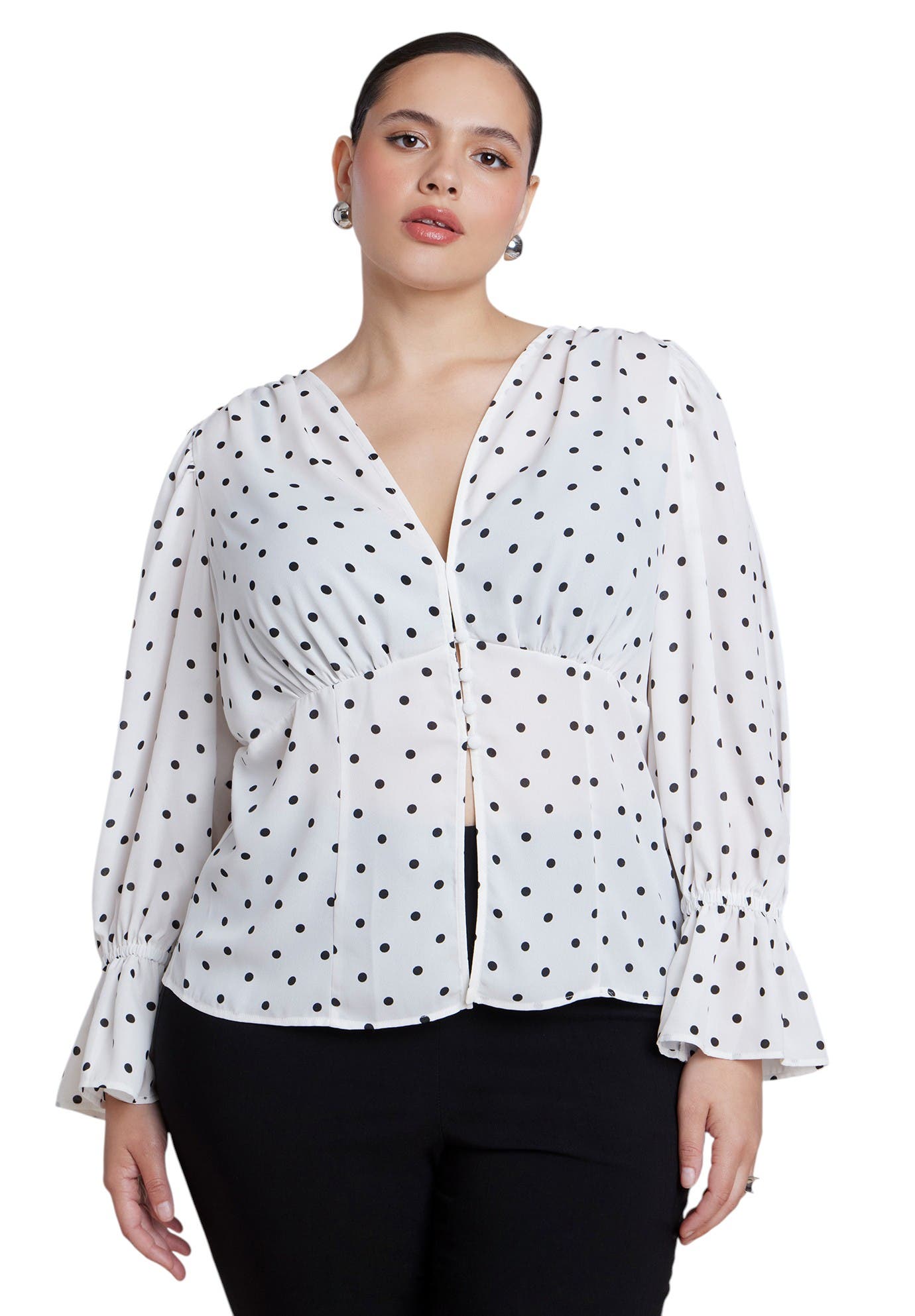 selected CREAM AND BLACK DOT