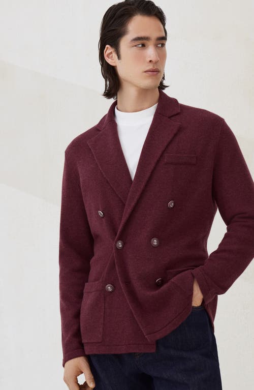 Brunello Cucinelli Double-breasted Knitted Blazer In Red