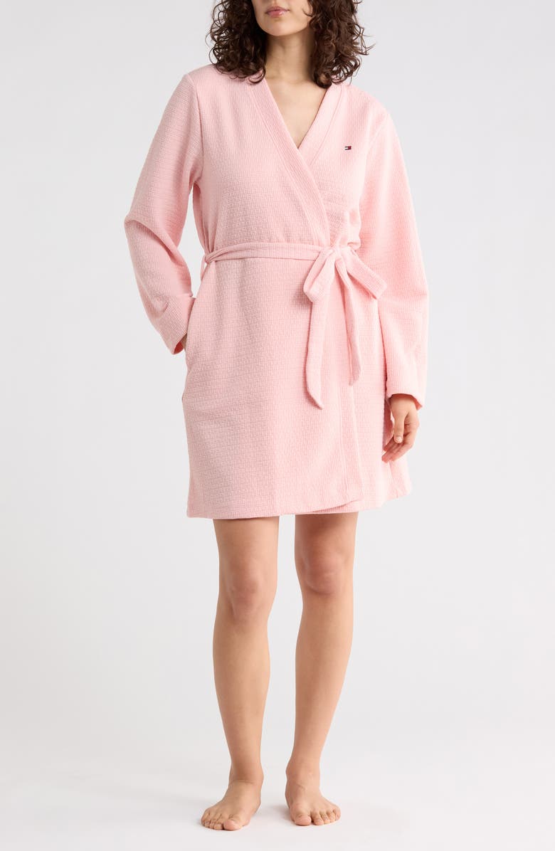 Tommy Hilfiger Waffle Knit Robe, Main, color, Crystal Rose