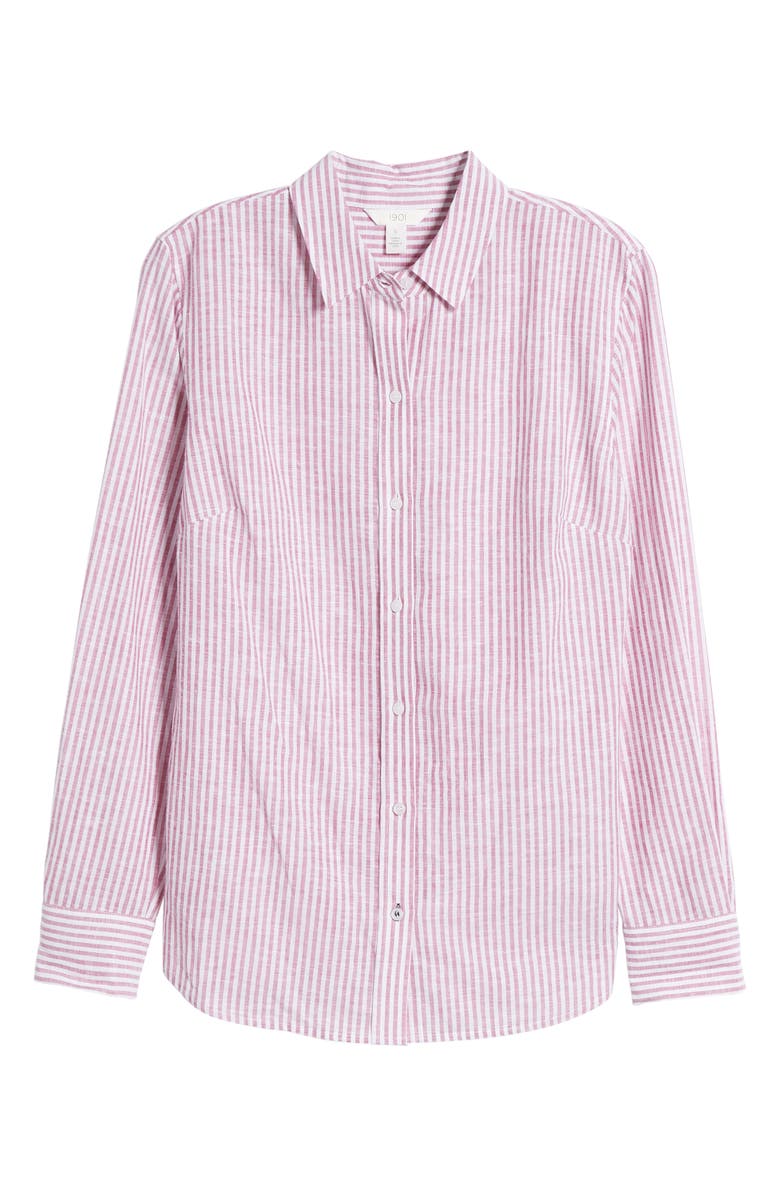 1901 Button Up Stripe Shirt, Alternate, color, Pink- White Stripe
