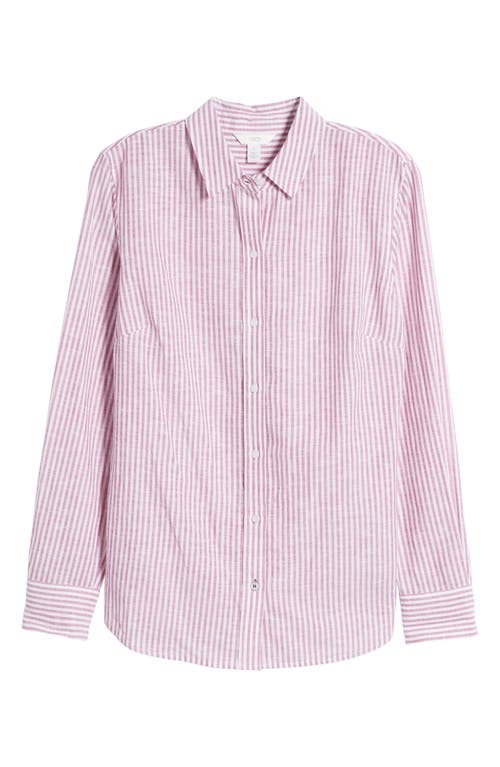 1901 Button Up Stripe Shirt In Pink