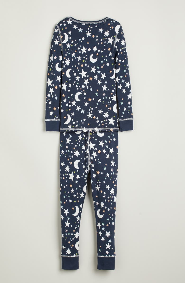 Nordstrom Kids' Glow in the Dark Fitted Two-Piece Pajamas, Alternate, color, Navy Nighttime Glow