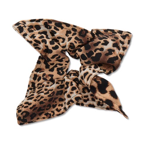 Leopard Print Double Faced Square Scrunchie