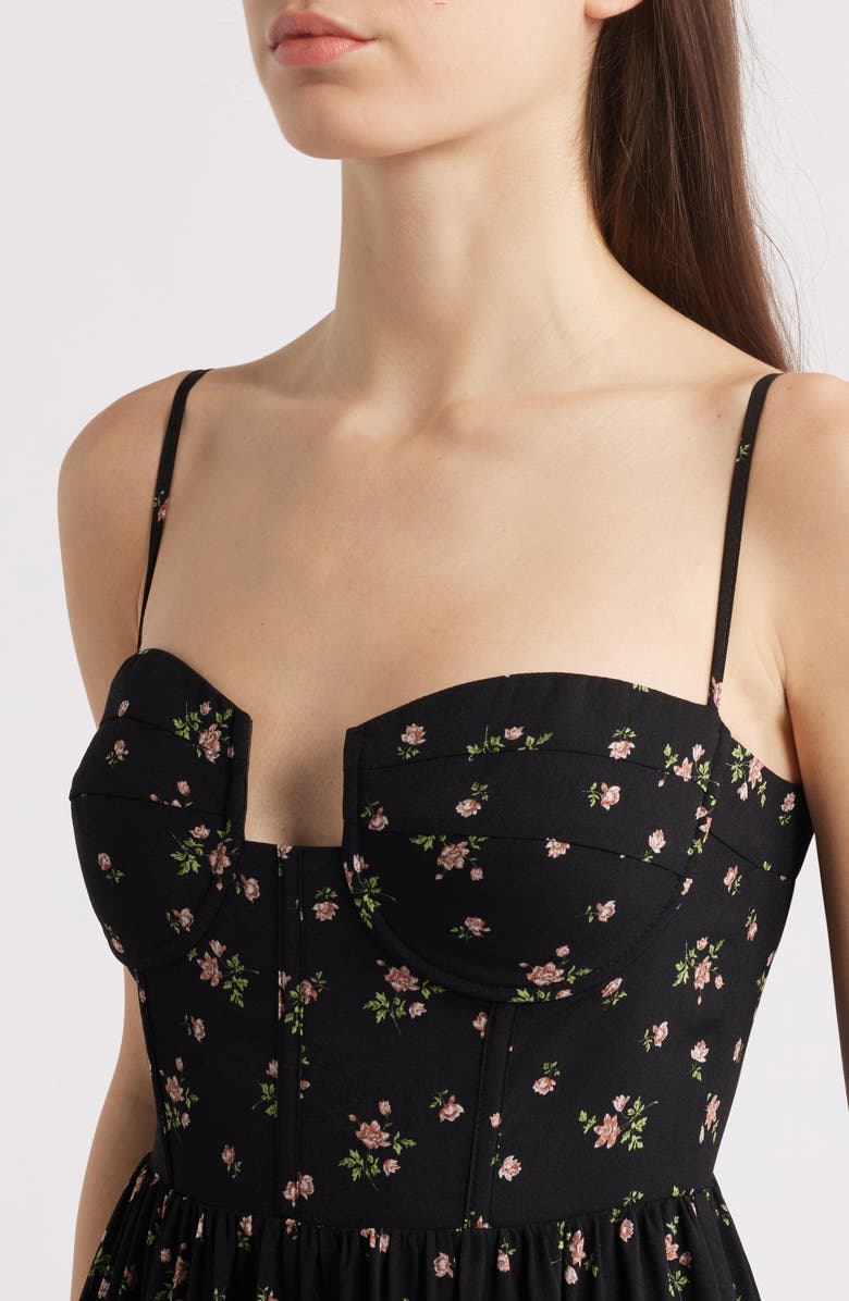 Lulus Luisa Floral Maxi Cocktail Dress, Alternate, color, Black Floral