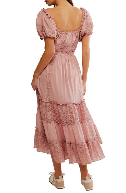 FREE PEOPLE FREE PEOPLE FALLING SUN PUFF SLEEVE MIDI DRESS