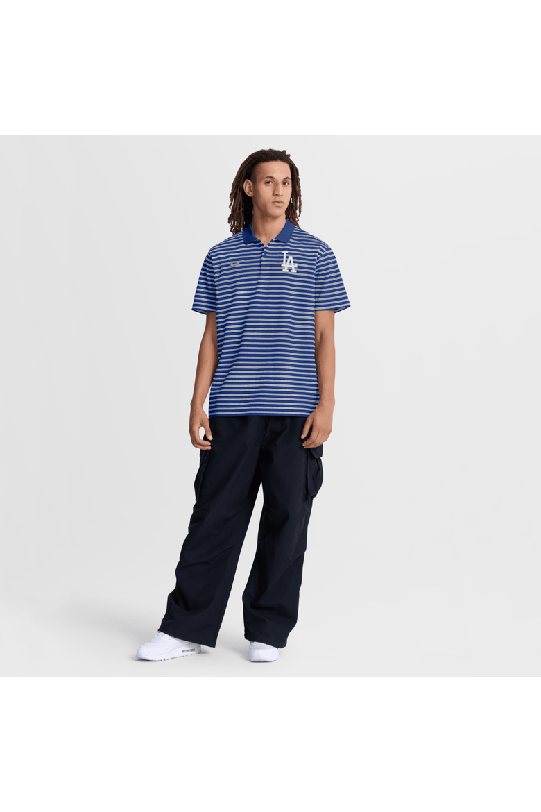 Men's Nike Royal/White Los Angeles Dodgers Striped Victory Dri-FIT Polo, Alternate, color, Royal