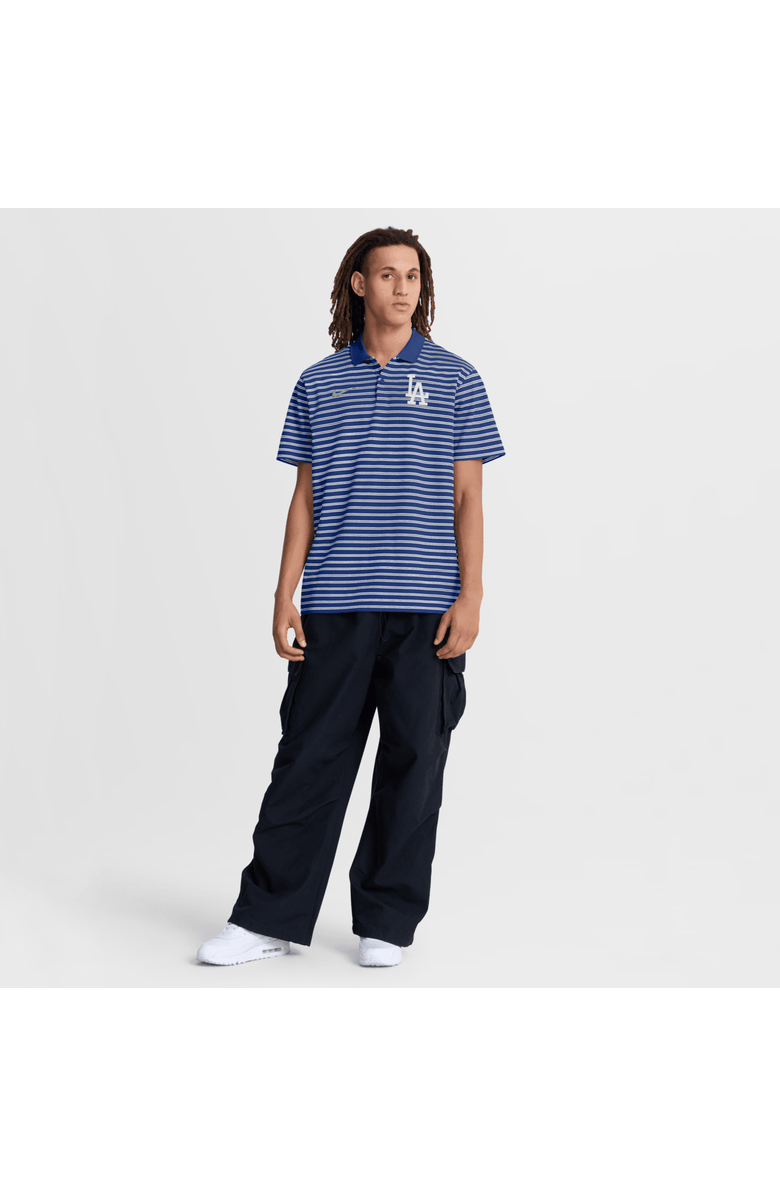 Nike Men's Nike Royal/White Los Angeles Dodgers Striped Victory Dri-FIT Polo, Alternate, color, Royal