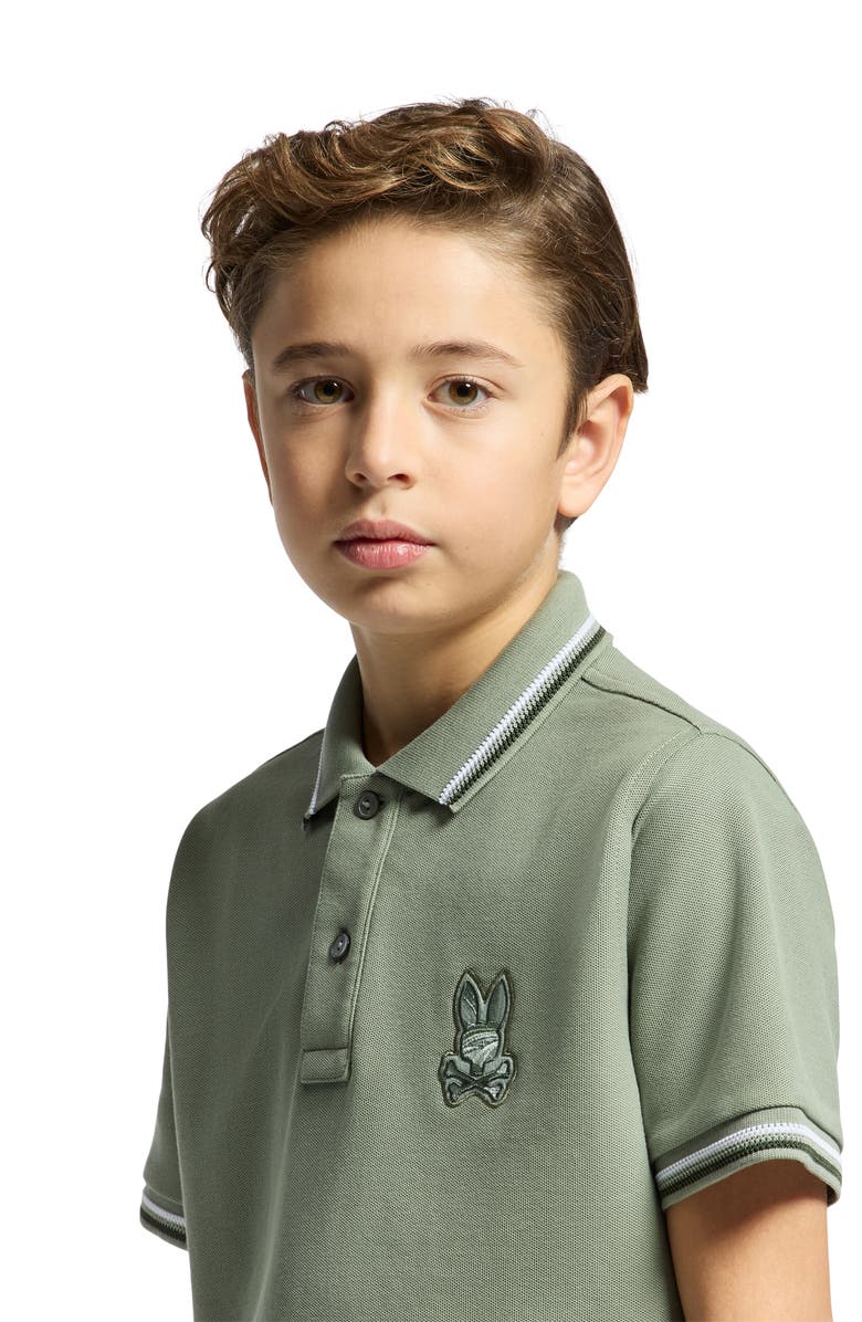 Psycho Bunny Kids' Baxter Cotton Pique Polo, Alternate, color, Sea Spray