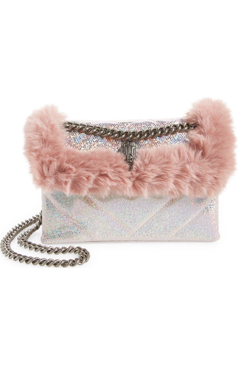 Kurt Geiger London Mini Kensington Faux Fur Crossbody Bag, Main, color,