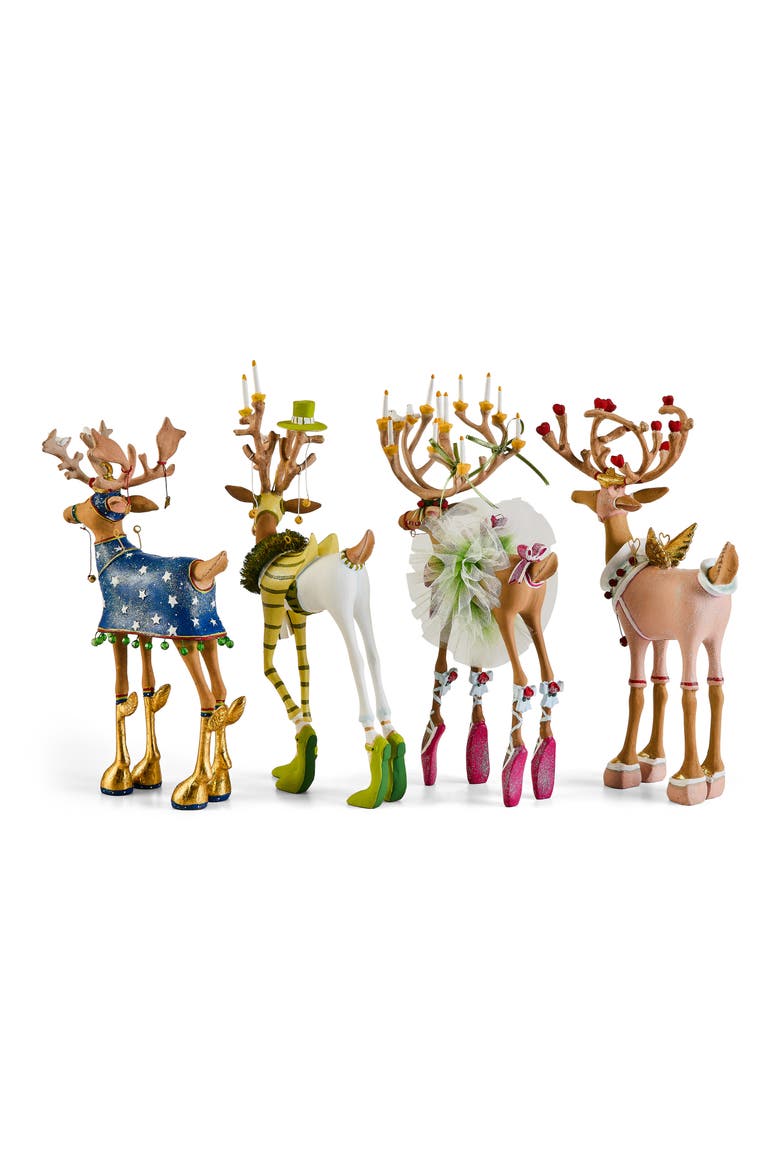 Dash Away 4-Piece Reindeer Ornament Set, Alternate, color, MULTI