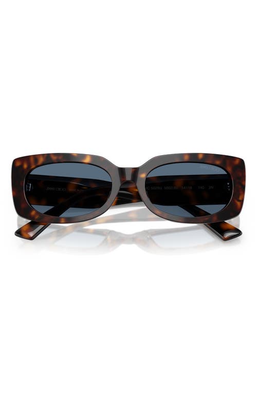 Jimmy Choo 54mm Polarized Pillow Sunglasses In Blue Havana