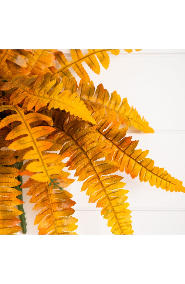 NEARLY NATURAL 19-in Autumn Artificial Fall Boston Fern - Set of 6, Alternate, color, Orange