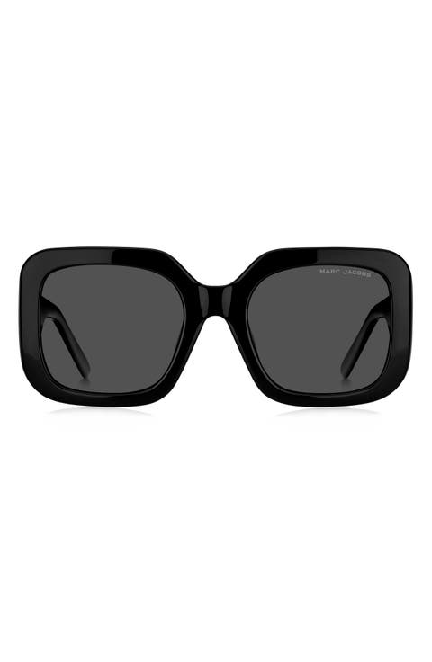 53mm Gradient Polarized Square Sunglasses